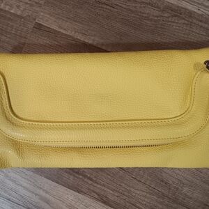 Charming Charlie Yellow Leather Clutch Bag Purse